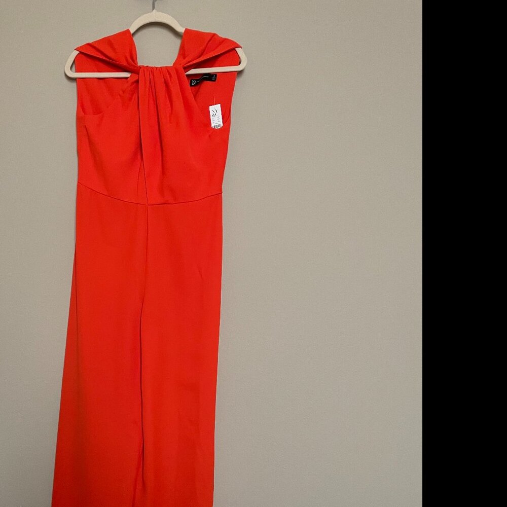 New York & Company, S, Regular/Tall Orange, Flair Leg, Jumpsuit, NEW with tags! - Picture 4 of 16